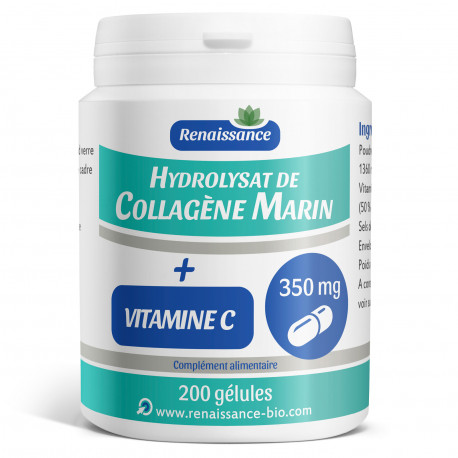 [00560200] GPH RENAISSANCE COLLAGENE MARIN+VITAMINE C 200 GELULES DOSES 350MG