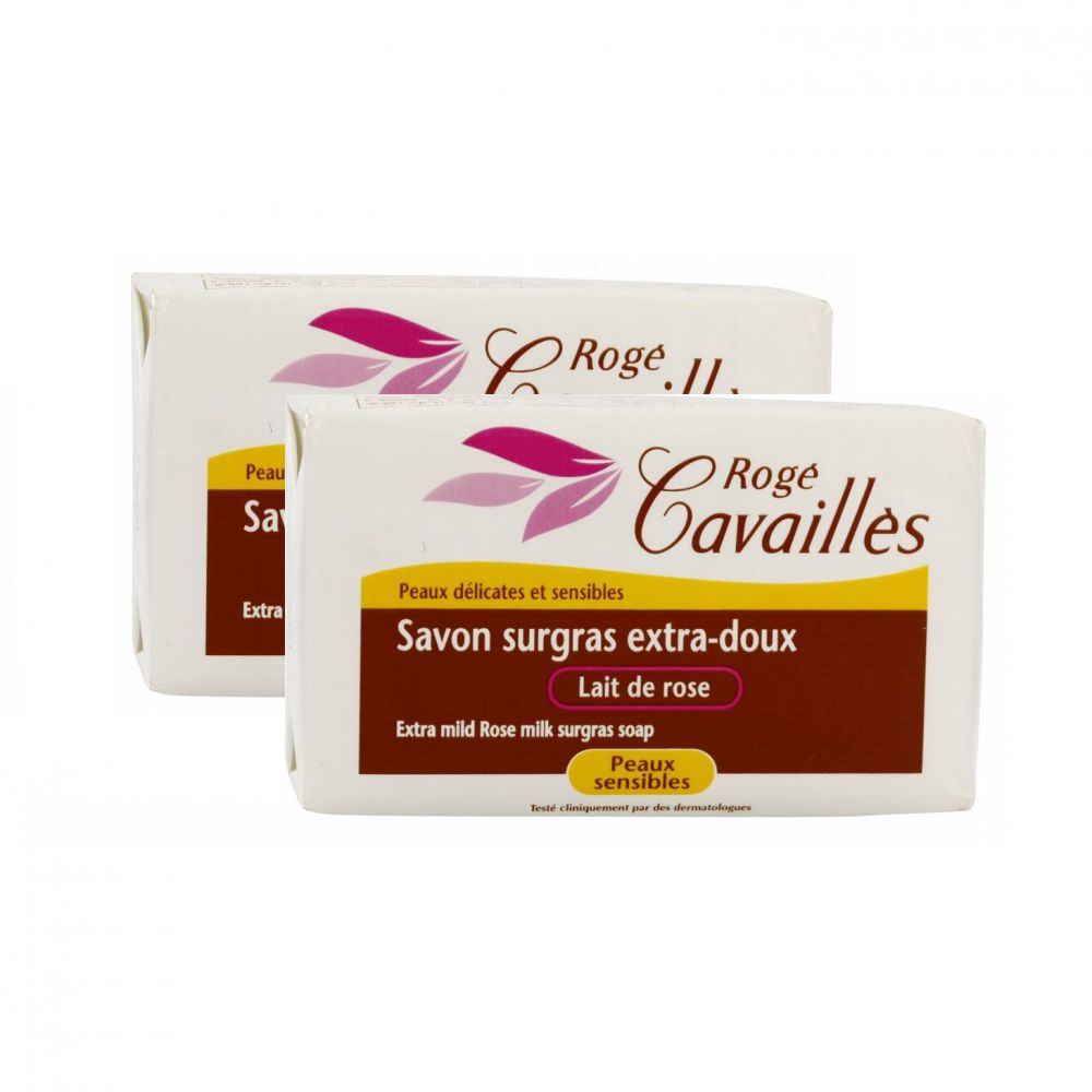 [00830015] ROGE CAVAILLES SAVON EXTRA DOUX LAIT DE ROSE 250G*2