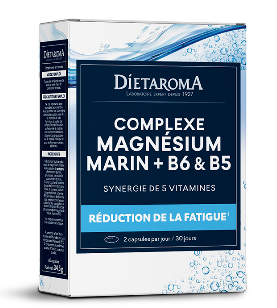 [01950006] DIETAROMA COMPLEXE MAGNESIUM MARIN + VITAMINES B6 & B5 - REDUCTION DE LA FATIGUE - 60 CAPSULES