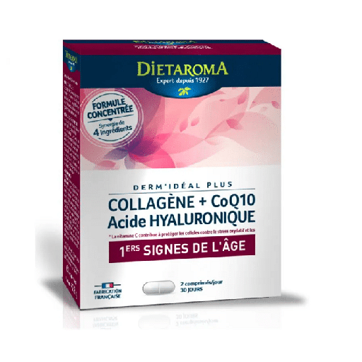 DIETAROMA DERM'IDEAL PLUS COLLAGENE + COQ10 ACIDE HYALURONIQUE 60COMPRIMES