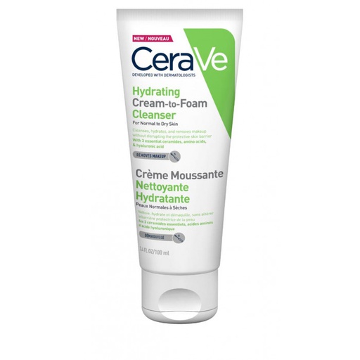 [02090020] CERAVE CREME MOUSSANTE NETTOYANTE HYDRATANTE 100ML