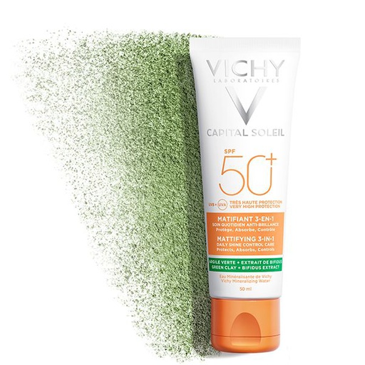 VICHY CAPITAL SOLEIL CREME SOLAIRE MATIFIANTE  3EN1 SPF50+ 50ML