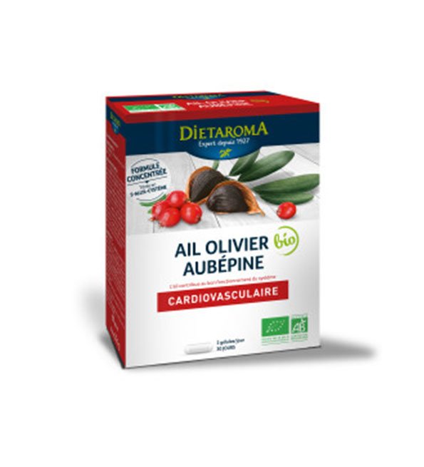 DIETAROMA AIL OLIVIER AUBEPINE BIO 60 GELULES