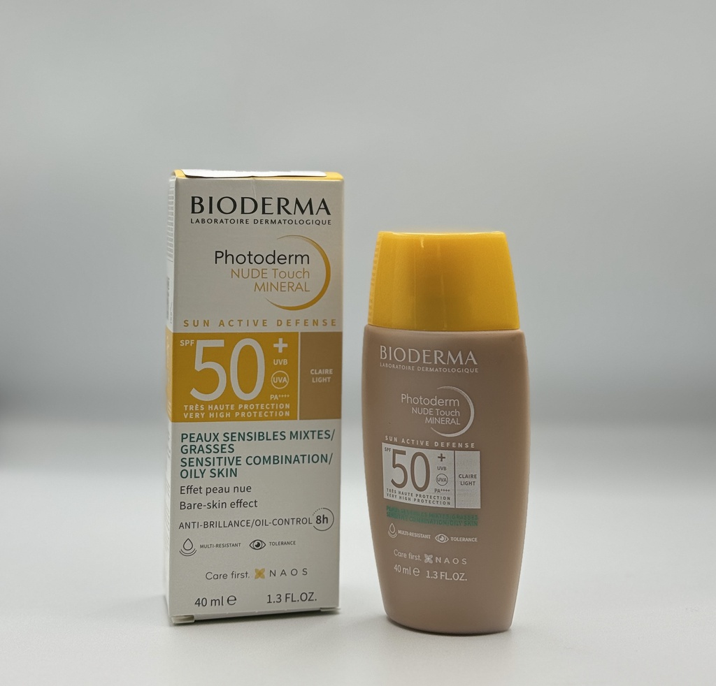 BIODERMA PHOTODERM NUDE TOUCH MINERAL SPF50+ TEINTE CLAIRE 40ML